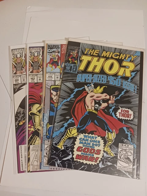 Thor #450 456 463 466 (1992 Marvel) high grade key collector NM+ CGC ready pics