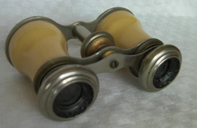 PAIRE DE JUMELLES de théâtre ancienne en bronze avec étui cuir EUR 15,00 - PicClick FR