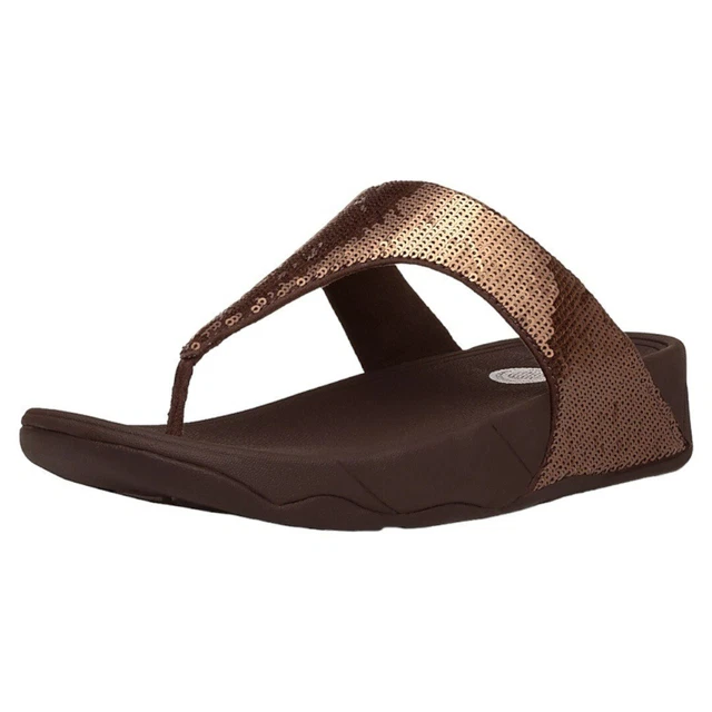 Fitflop Electra Sequin Toe Post Sandals In Bronze Size 10 Y2K Mermaid Thong