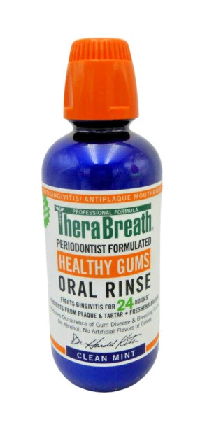 2X TheraBreath Healthy Gums Oral Rinse Clean Mint 16 oz EACH 2X TheraBreath Healthy Gums Oral Rinse Clean Mint 16 oz EACH