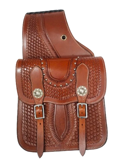 Sac de selle de cheval en cuir de vachette, outillage de