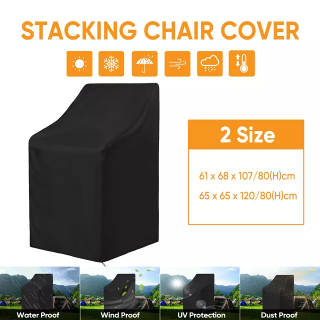 Stacking Chair Cover Waterproof Heavy Duty for Outdoor Garden Patio Furniture UK