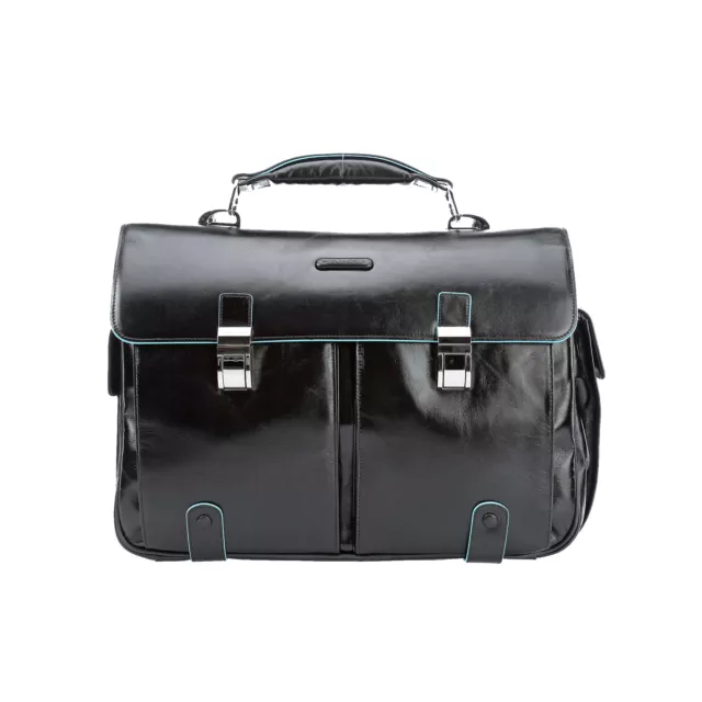 Borsa cartella uomo Piquadro Blue Square CA1068B2 grande e pelle nera per laptop