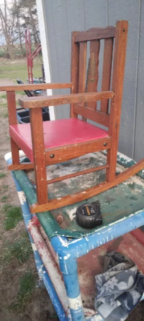 Vintage Handcrafted Maple Hardwood Childs/doll sturdy-Rocking Chair