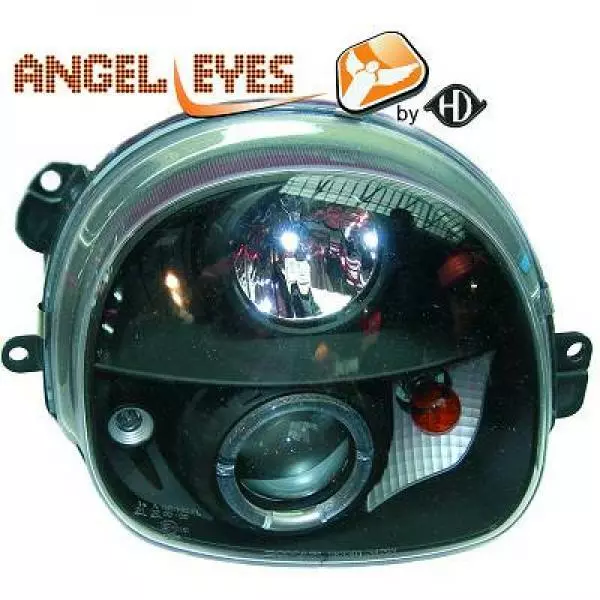 LHD Phares Projecteur Paire Angel Eyes Noir Clair Pour Renault Twingo 98-07