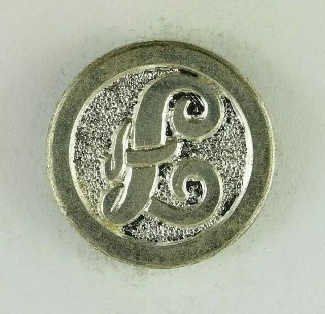 Vintage Letter L Seal Crest Button Original E8CT