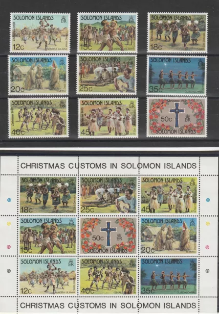 Solomon Islands 1983 Noël 9 Val + Bf MNH MF12153