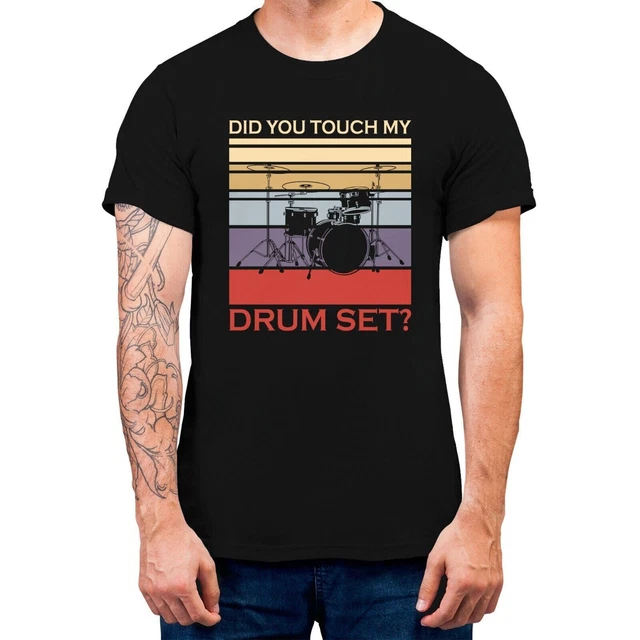 Drummer Drum Set Vintage Retro Gift Men's T-shirt Music Lover Drummer Funny Top