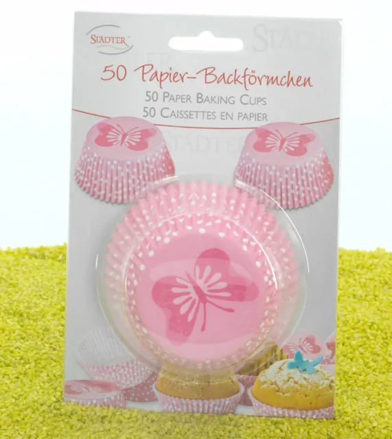 Städter Papierbackförmchen Schmetterling rosa maxi 50 Stück