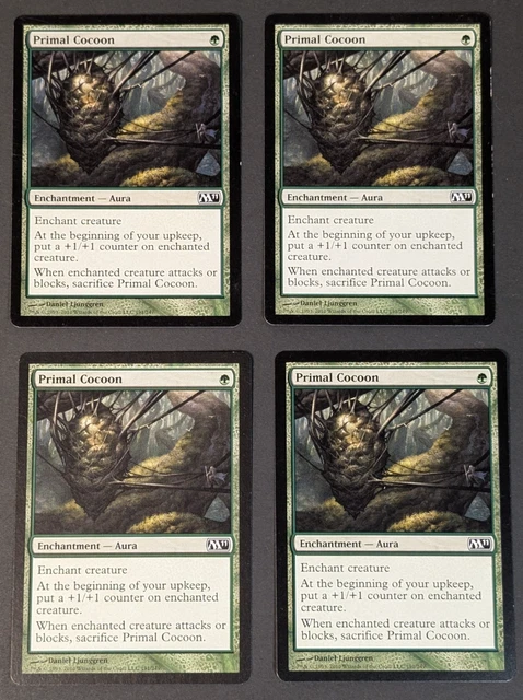 MTG CARD - 4x Primal Cocoon - Magic 2011 Core Set M11 - LP, Magic The ...
