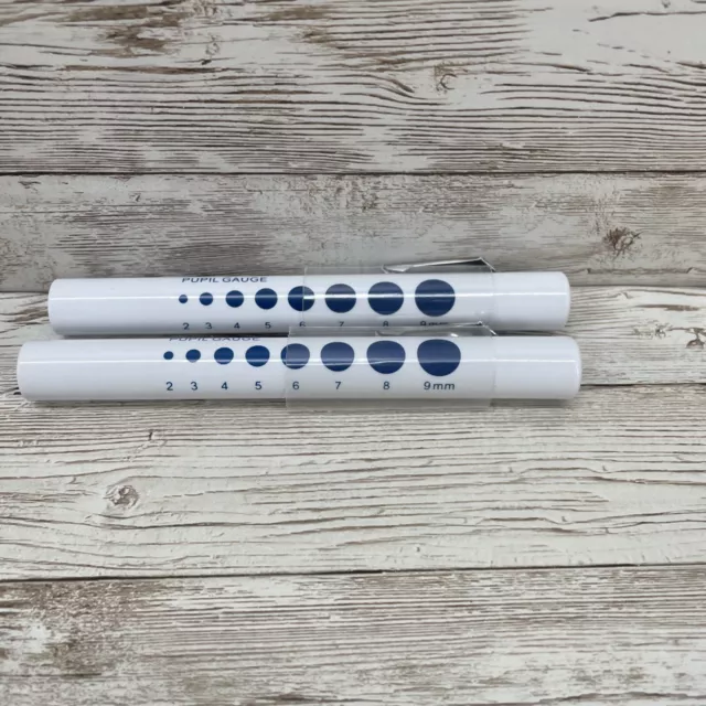 2 MediChoice PROFESSIONAL MEDICAL PEN LIGHT W/ PUPIL GAUGE, EMT, EMS Penlight