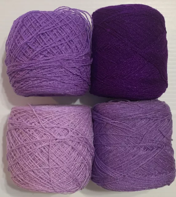 Hilo Crystal .Colors 138/196/23/53.Acrylic/Rayon. 900 yards per ball. 1 lot of 4