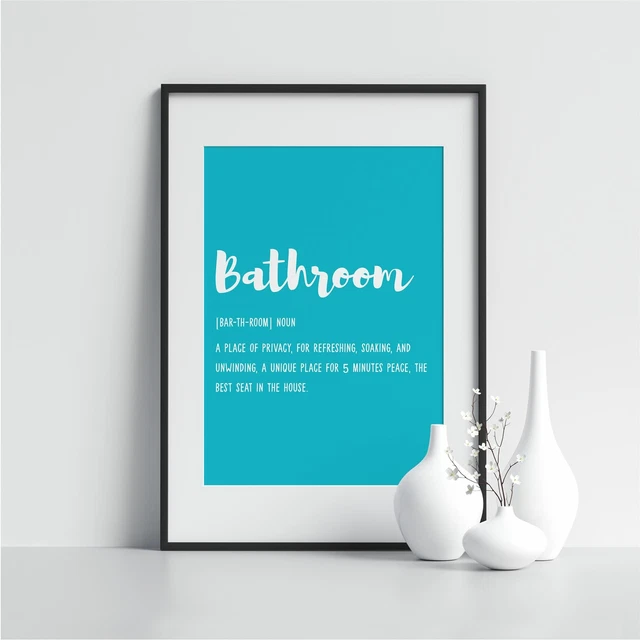 Funny Bathroom Definition Framed Toilet Print Modern Framed Print Wall Art