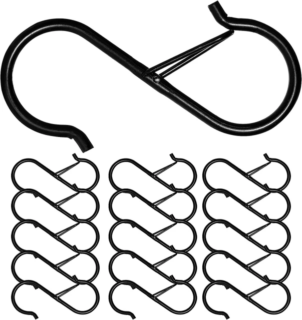 17 Pcs S Hooks for Hanging Safety Buckle, 3.5 Inch Stainless Steel S Shaped