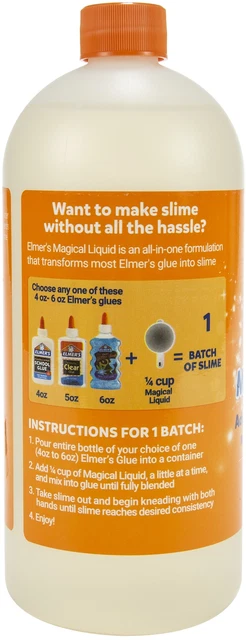 ELMER'S GLUE SLIME Magical Liquid Activator Solution, 32 oz, Dries ...