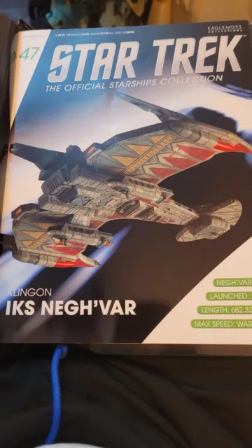 Star Trek Eaglemoss Issue 47 Klingon Negh'Var Ship & Magazine