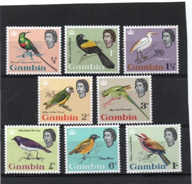 Gambia QE2 1963 Birds s/set to 1s. sg 193-200 NHM
