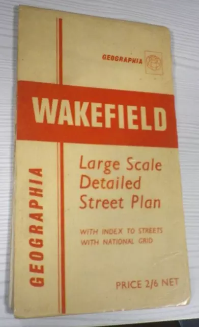 Vintage Geographia Official Street Plan of Wakefield 1969