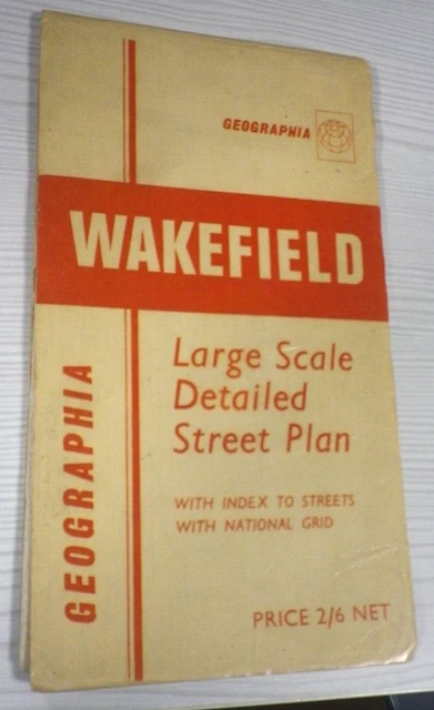 Vintage Geographia Official Street Plan of Wakefield 1969