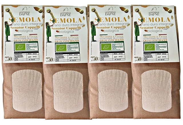 Semola Integrale Bio Cappelli Macinato A Pietra Pack 4 Conf 750 G