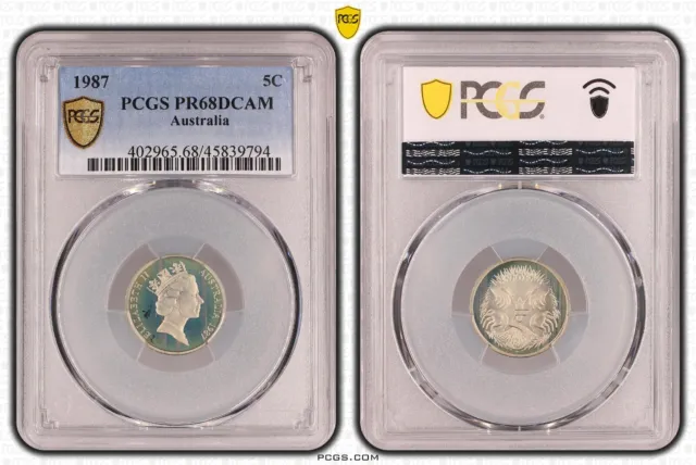 1987 Proof Five Cent 5c Australia PCGS PR68DCAM FDC UNC #3783