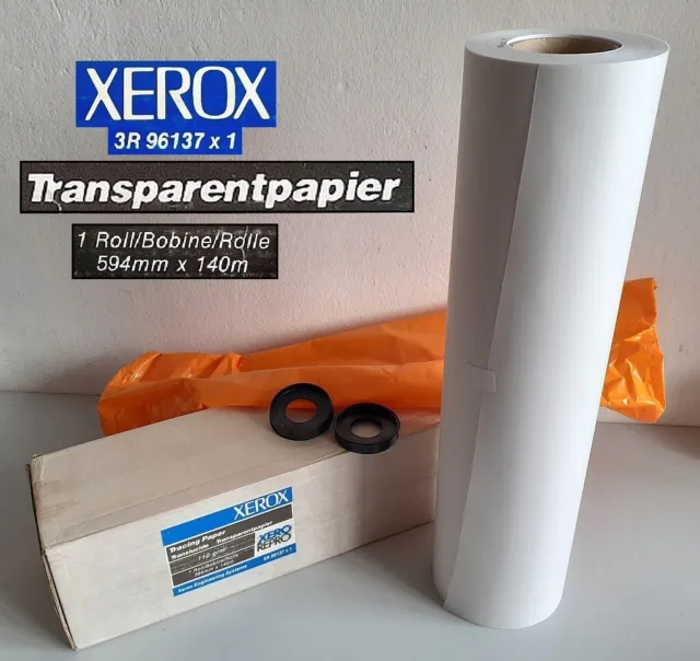 Rolle Transparentpapier XEROX 594mm x 140m Pauspapier Architektenpapier  0,37€/m