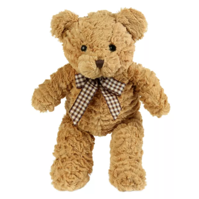 Betz peluche Teddy marron avec un foulard à carreaux, 38 cm