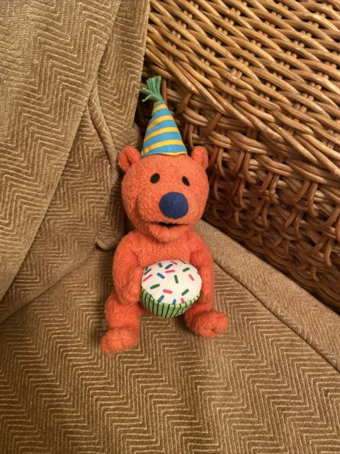 Bear In The Big Blue House Ojo Plush Soft Toy Holding Birthday Cake (a6)