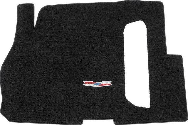 1955-57 Chevrolet Coupe Black Loop Carpet Trunk Mat with Bel Air Crest