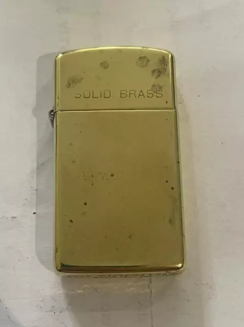 Vintage ZIPPO LIGHTER 1932 - 1989 Solid High Brass Polish Slim