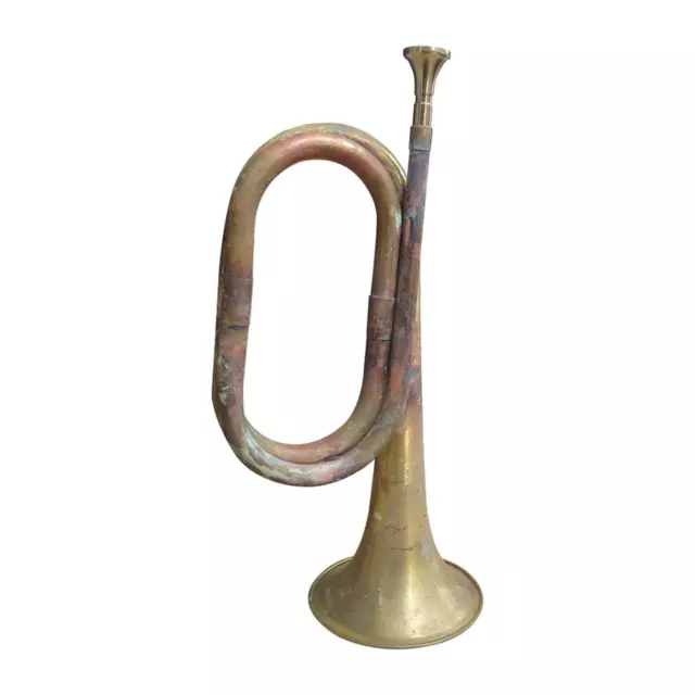 Kavallerie-Trompete im Vintage-Stil aus massivem Kupfer und Messing für