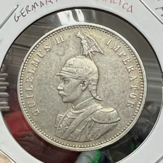 1911-J German East Africa  Silver Rupee Scarce Coin