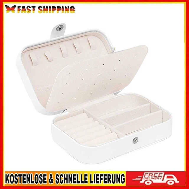 Pu-Schmuckkästchen, quadratisch, Ohrring-Organizer, Halsketten-Armband-Behälter