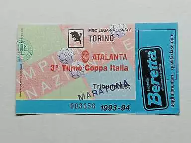 Biglietto Calcio stadio Torino - Atalanta 3 ° turno di COPPA ITALIA 1993-94