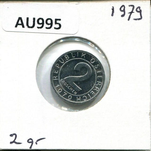2 GROSCHEN 1979 AUSTRIA Coin #AU995U