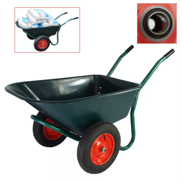 Brouette Gartenschubkarre Charrette Pushcart Brouette de Jardin 100l 160kg 2-Rad