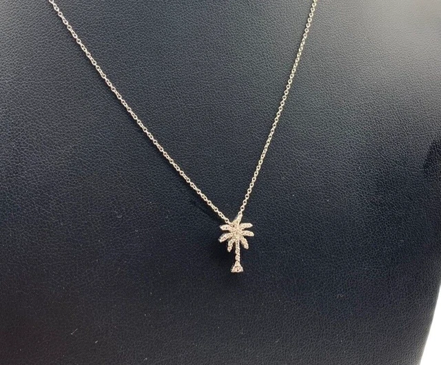 Roberto Coin Tiny Treasures Palm Tree 18K White Gold Diamond Necklace Roberto Coin Tiny Treasures Palm Tree 18K White Gold Diamond Necklace