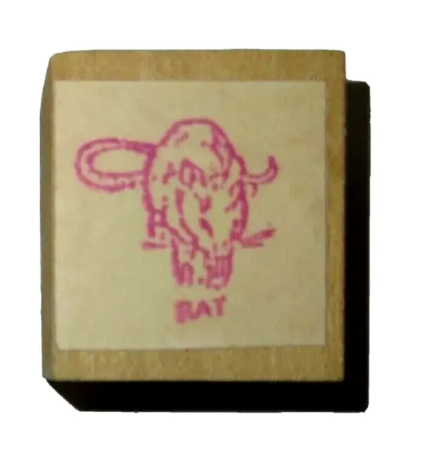 Rat Rodent Animal Wood Mounted Rubber Stamp