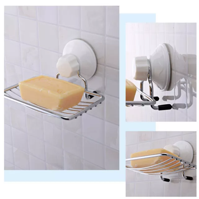 ESYLIFE Vacuum Suction Cup Shower Soap Dish Holder Chrome Finished