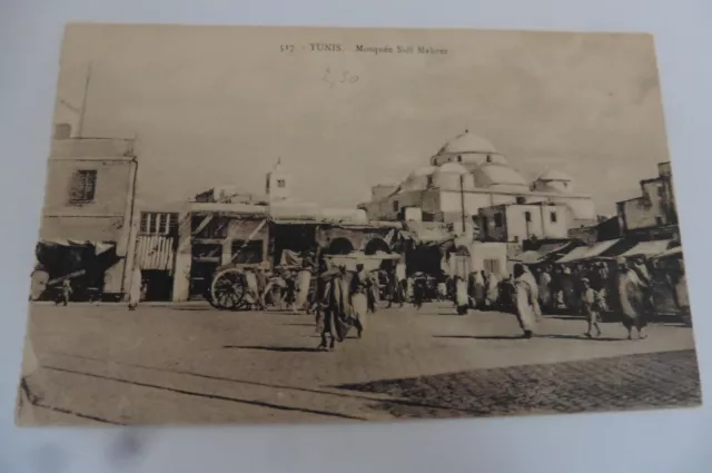 CPA Tunisie Tunis - Mosquée Sidi Mahrez vers 1910 animée