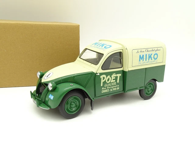 Norev 1/18 Citroën 2CV Fourgonnette Miko – Glacier Poët, Verte Et Crème