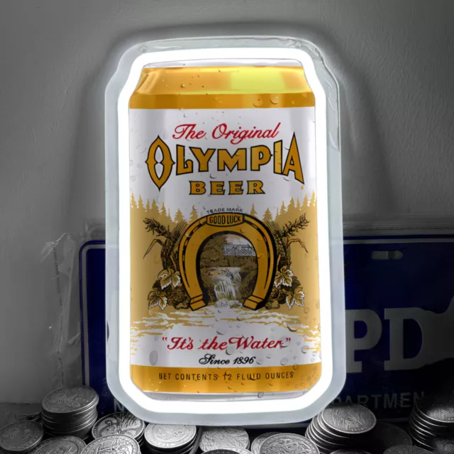 Olympia Beer It's the Water Club Bar Man Cave Neon Sign Light Decor 12"x7" K1