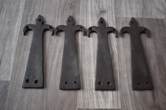 Hinges Vintage Odd Hand Forged Iron Strap Barn Gate Farm Decorative 4 Pic 4