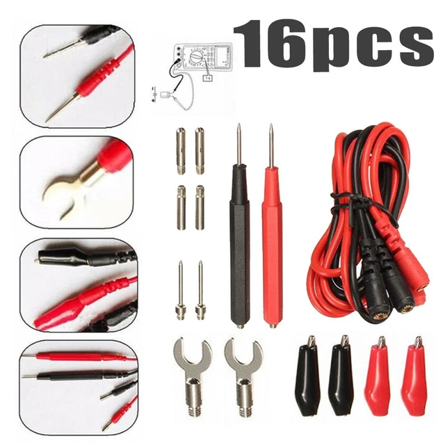 16x / Lot Multifonction Multimètre Numérique Essai Câble Sondes Tension Mètre de