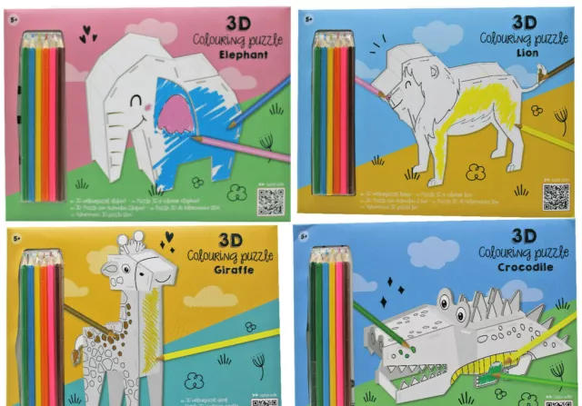 3D Bastel Puzzle DIY Tiere Anmal Set Weihnachts Bastelset Kinder Geschenk