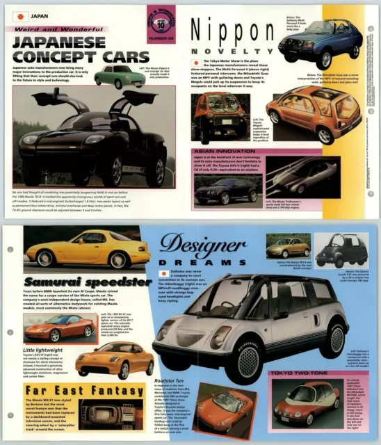 Japanese Concept Cars #25 Weird & Woderful - Hot Cars - IMP Fold Out Fact Page