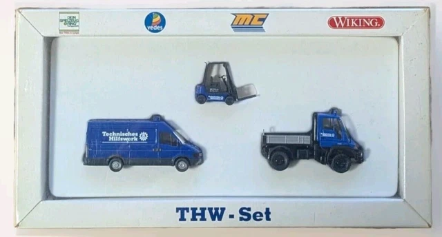 Modèle Réduit Wiking 1/87 - Caravane THW (Dethleffs 530) - Neuf En Boîte