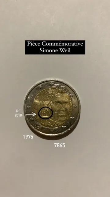 Pièce de 2 euros Française Commémorative Simone Veil 2018 3