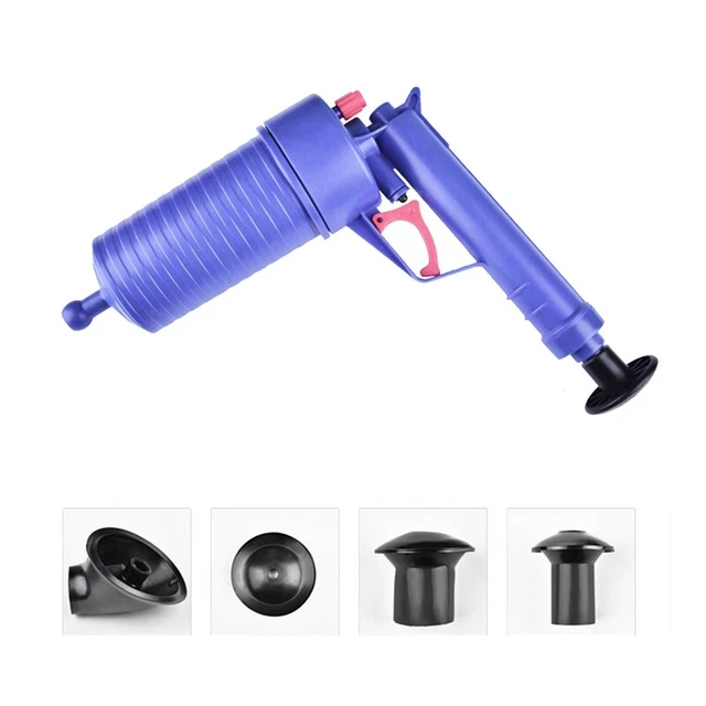Toilet Plunger Clog Remover with 4 Sized Suckers, Tub Cleaner Opener F5X6