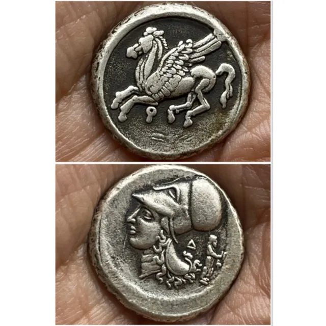 Wonderful Ancient Greek solid silver Coin With Mythical Pegasus Animal Image